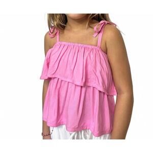 NEW SKEMO girls' solid tie top in pink